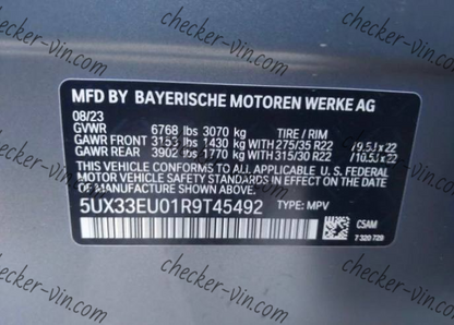 BMW X5 Sport Utility - VIN 5UX33EU01R9T45492